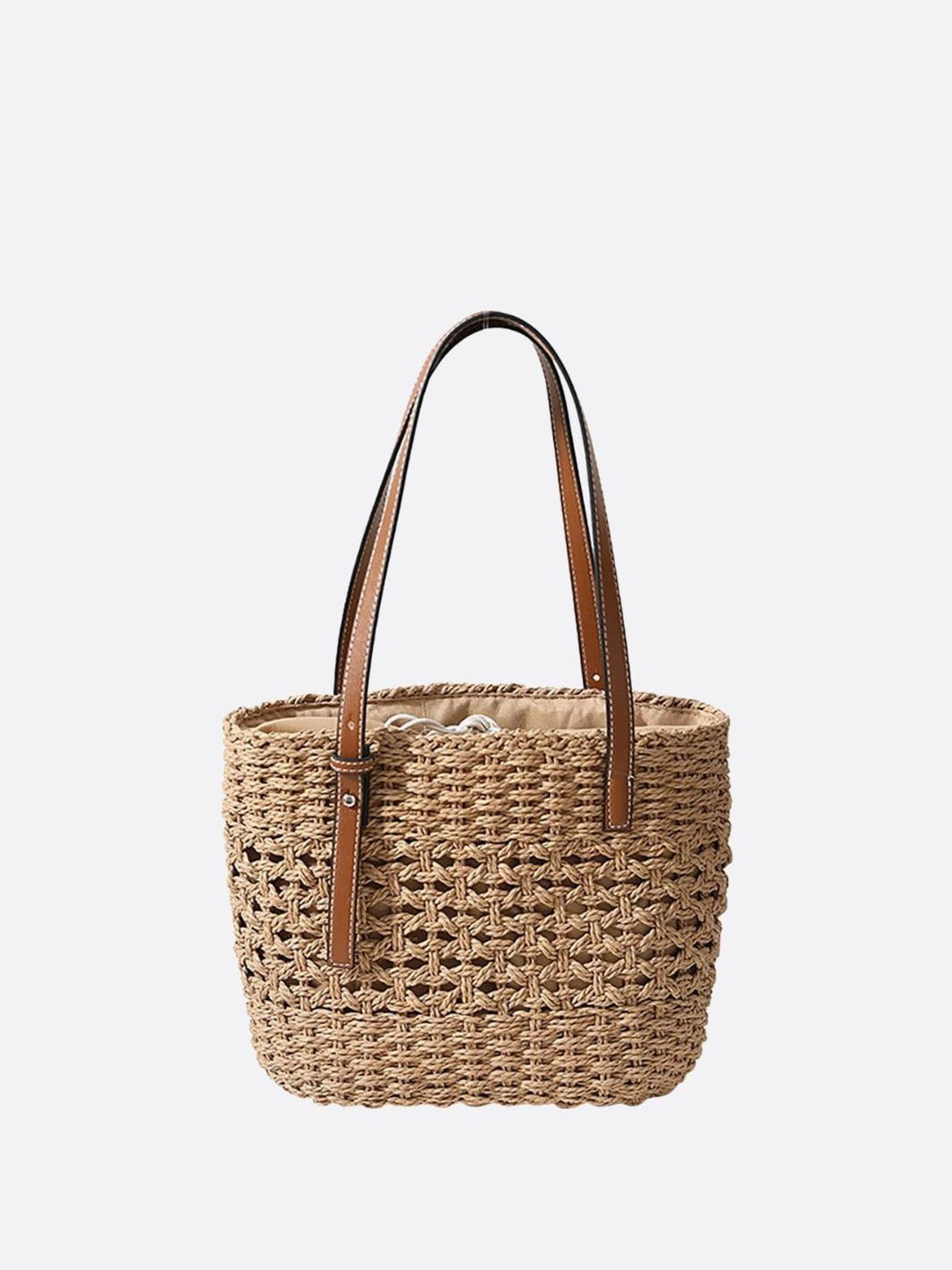 Cabas en corde marron clair